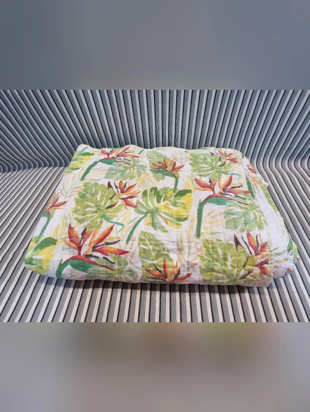 Twin Tropical Comforter Set Birds Of Paradise 2 Pillow Shams Floral